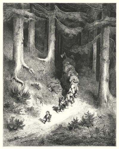 टॉम अँगूठा; हॉप-ओ'-माई-थंब (उत्कीर्णन) द्वारा Gustave Dore
