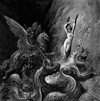 ऑर्लैंडो फ्यूरियोसो ने गुस्ताव डोर द्वारा सचित्र किया द्वारा Gustave Dore