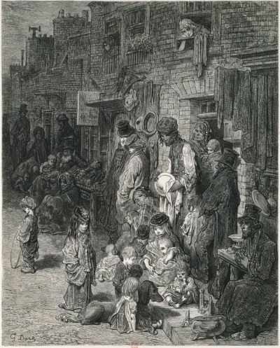 लंदन की मलिन बस्तियों, गुस्ताव डोरे द्वारा, एनग्रेविंग द्वारा Gustave Dore