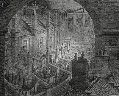 लंदन की झुग्गियां, गुस्ताव डोरे द्वारा उकेरी गई (1832-1883) द्वारा Gustave Dore