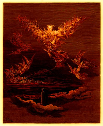 छठे स्वर्ग का दर्शन, &39;द डोर गैलरी ’से चित्रण, स्टीफन पन्नमेकर (1847-1930) द्वारा उत्कीर्ण, प्रकाशित c.1890 (डिजिटल रूप से बढ़ी हुई छवि) द्वारा गुस्ताव डोर