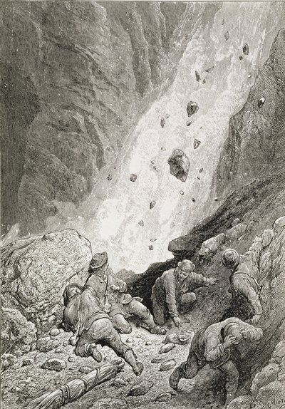 एडवर्ड व्हिम्पर (1840-1911) द्वारा &39;द एसेंट ऑफ द मैटरहॉर्न&39; से &39;रॉस, बोल्डर्स एंड स्टोन्स, डार्ट राउंड ऑफ द कॉर्नर,&39; सॉ सॉसेज द्वारा गुस्ताव डोर