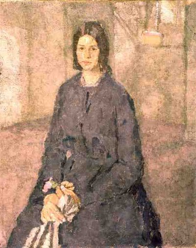 गर्ल होल्डिंग ए रोज, c.1915-25 द्वारा ग्वेन जॉन
