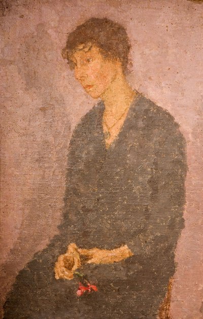 वुमन होल्डिंग ए फ्लावर, 1908-1922। द्वारा ग्वेन्डोलेन मैरी जॉन
