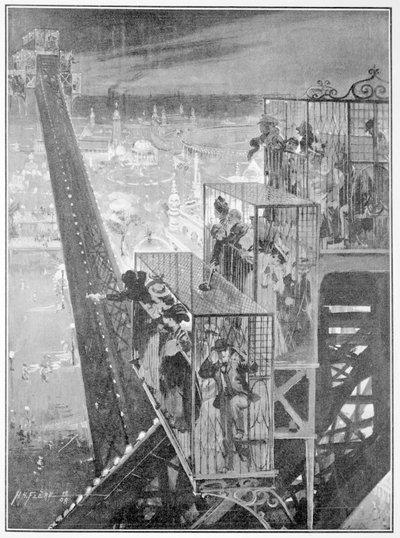 फ्रेंको-ब्रिटिश प्रदर्शनी, 1908 में फ्लिप-फ्लैप की सवारी द्वारा एचएच फ्लेयर