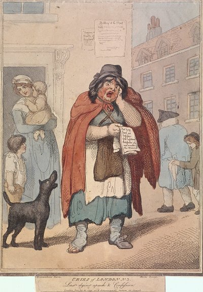 'लास्ट डाइंग स्पीच एंड कन्फेशन', लंदन के क्रीज का प्लेट III, 1799 द्वारा एच नोटिस