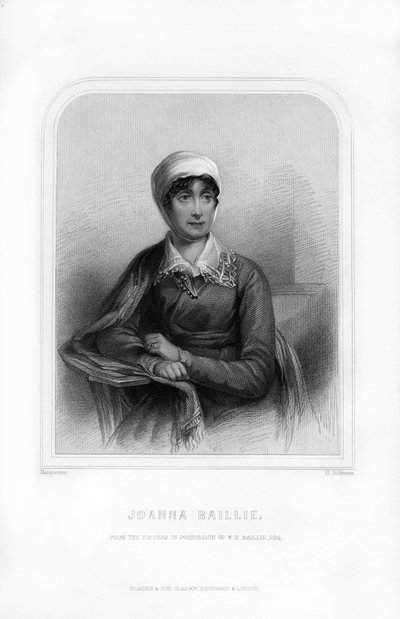जोआना बैली, स्कॉटिश कवयित्री और नाटककार, 1870 द्वारा एच। रॉबिन्सन