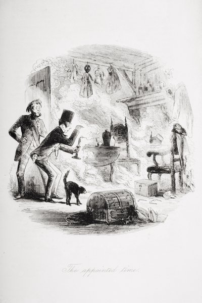 चार्ल्स डिकेंस (1812-70) द्वारा 1853 में प्रकाशित &39;ब्लेक हाउस&39; से नियत समय, चित्रण द्वारा हबलोत नाइट ब्राउन