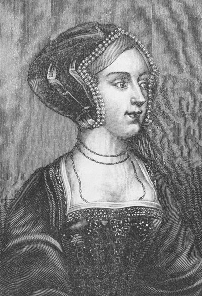 ऐनी बोलिन (c.1507-36) इंग्लैंड की हेनरी VIII की दूसरी पत्नी (देखें 68049) द्वारा हंस होल्बिन द यंगर