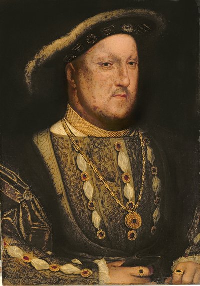 हेनरी VIII (1491-1547) c.1536 (तांबा) का चित्र द्वारा हंस होल्बिन द यंगर