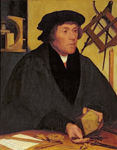 निकोलस क्रैज़र का पोर्ट्रेट (1487-c.1550) कॉर्पस क्रिस्टी कॉलेज के फेलो और बाद में एस्ट्रोनॉमर रॉयल टू किंग हेनरी VIII, लौवर में 1528 मूल की 19 वीं सदी की प्रति द्वारा हंस होल्बिन द यंगर