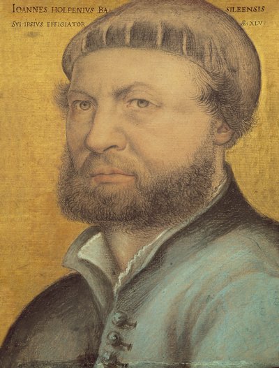 स्व पोर्ट्रेट, 1542 (कागज पर पेस्टल) द्वारा हंस होल्बिन द यंगर