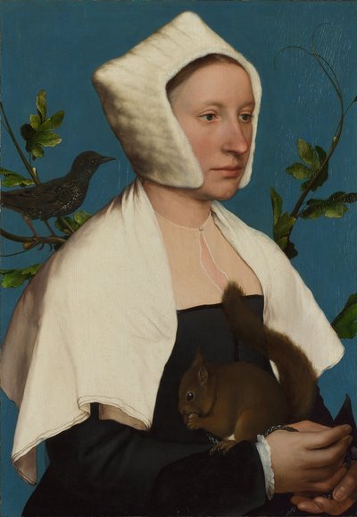 एक महिला एक गिलहरी और एक स्टार ऐनी लवेल के साथ, सी। 1527 द्वारा Hans Holbein der Jüngere