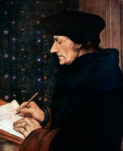 डेसिडरस इरास्मस 1497-1543, डच मानवतावादी और विद्वान, 1523। द्वारा हंस होल्बिन द यंगर