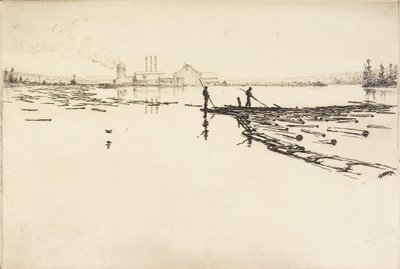 लॉग बूम, c.1924 (नक़्क़ाशी) द्वारा हंस क्लेबर