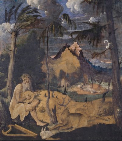 ऑर्फ़ियस एनिमल्स के बीच, 1519 (कैनवास पर तापमान) द्वारा हंस लेउ