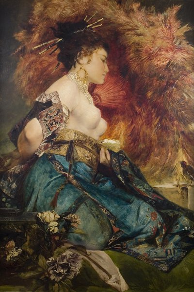 एक जापानी महिला, सी। 1870 द्वारा Hans Makart