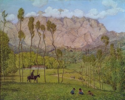 कैरारा में लैंडस्केप। 1910 के आसपास द्वारा हंस थोमा