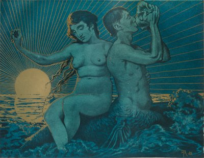 ट्राइटन और नेराइड, 1895 द्वारा Hans Thoma