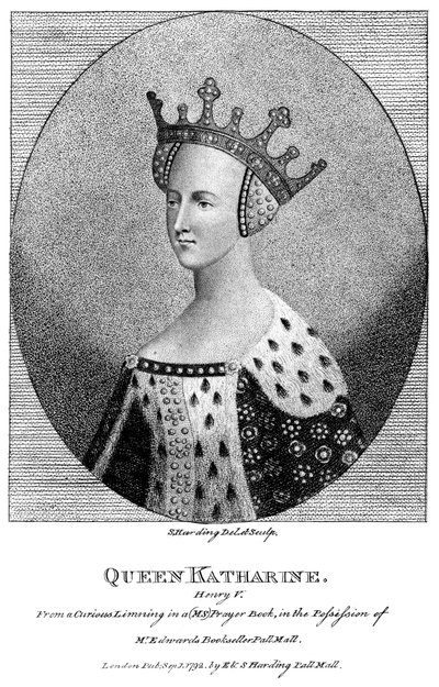1401-1437 के वैलोइस की कैथरीन, राजा हेनरी वी, 1792 की रानी संघ। द्वारा हार्डिंग