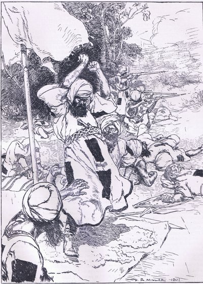 खलीफा की मौत, 1900 के इंग्लैंड के इतिहास से चित्रण द्वारा हेरोल्ड रॉबर्ट मिलर