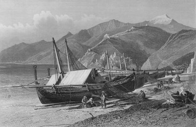 कॉर्निस रोड पर वेंटिमिग्लिया (उत्कीर्णन) द्वारा हैरी (बाद में) फेन