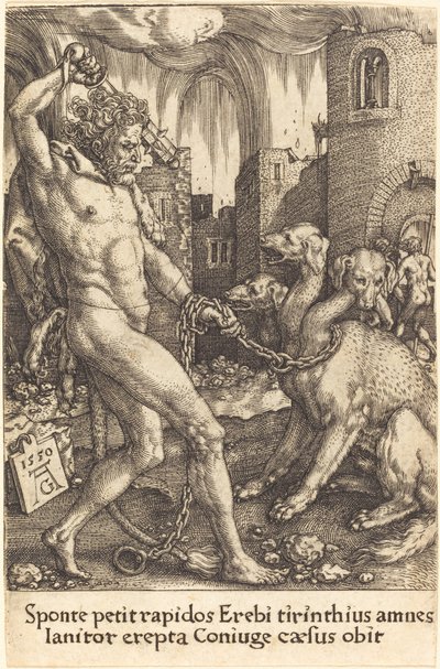 हरक्यूलिस और Cerberus, 1550। द्वारा हेनरिक एल्डेग्रेवर
