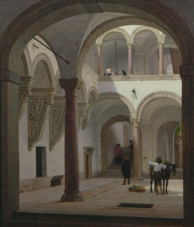 पलाज़ो फवा का न्यायालय, बोलोग्ना, 1874 द्वारा हेनरिक हैनसेन
