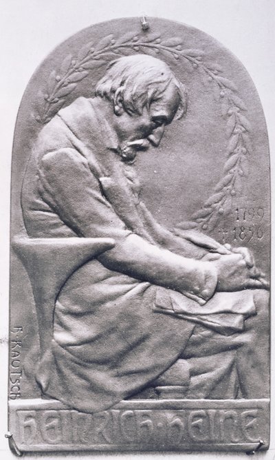हेनरिक हेन का पोर्ट्रेट पदक (1797-1856) (कांस्य) (bw फोटो) द्वारा Heinrich Kautsch