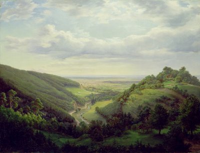 राइन, 1846 में जुगेनहिम में हेलेनबर्ग कैसल से देखें द्वारा Heinrich Schilbach