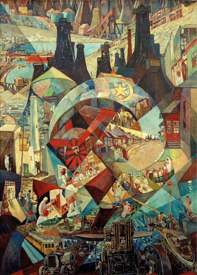बाकू आंदोलन पैनल, 1927। द्वारा Heinrich Vogeler