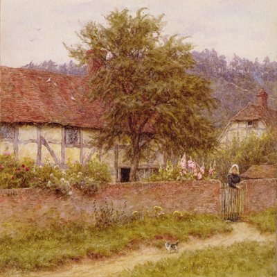 द स्ट्रे किटन, c.1891 (कैनवास पर तेल) द्वारा हेलेन एलिंघम
