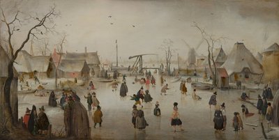 आइस स्पोर्ट्स, c.1610 (पैनल पर तेल) द्वारा हेंड्रिक एवरकैंप