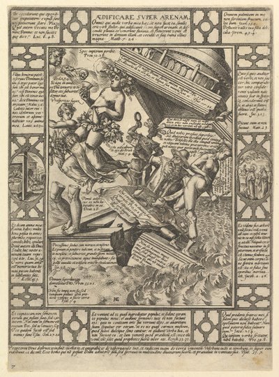 एडिशिएर सुपर एरेनाम, ईसाई धर्म के Allegories से, ईसाई और P से ..., 1575-1617। द्वारा हेंड्रिक गोल्ट्जियस