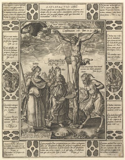Satisfactio Christi, ईसाई धर्म के Allegories से, ईसाई और Profane Allego से ...। द्वारा हेंड्रिक गोल्ट्जियस