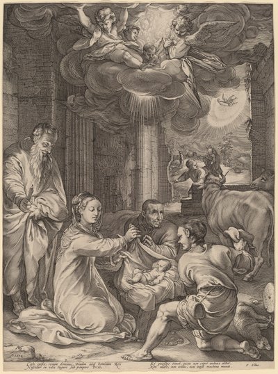 चरवाहों की आराधना द्वारा Hendrik Goltzius