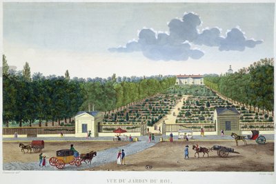 क्लाउड फोर्टियर (1775-1835) (रंग उत्कीर्णन) द्वारा उत्कीर्ण ऑस्टरलिट्ज़ के पुल से पेरिस में जार्डिन डू रोई का दृश्य द्वारा हेनरी (बाद में) कौरवोज़ियर वोइसिन
