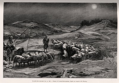 ट्रेलर अच्छी तरह से। एडौर्ड चार्टन (1807-1891), हैचेट, पेरिस द्वारा निर्देशित ले टूर डू मोंडे 1892 में, 1885 में सी.बाबिन और एफ.हौसे द्वारा कहानी "ए ट्रैवर्स ला पर्स मेरिडियोनल"" को चित्रित करने के लिए लॉरेंट डेसरौसेओ द्वारा उत्कीर्ण। द्वारा हेनरी अल्फोंस लुइस लॉरेंट डेसोरसुक्सो