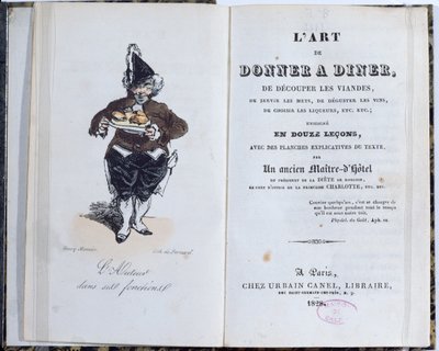 होनोर डी बाल्ज़ाक (१&39;A ९९ -१-18५०), १rt२ de द्वारा प्रकाशित पुस्तक &39;एल&39;आर्ट डी डोनर ए डायनर&39; की फ्रंटशीप द्वारा हेनरी बोनावेंट मुन्नियर