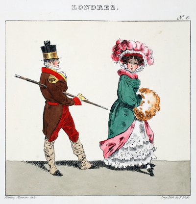 हेनरी मोनियर, पब द्वारा &39;लोंड्रेस&39; से चित्रण। पेरिस, c.1828 (हाथ के रंग वाले लिथो) द्वारा हेनरी बोनावेंट मुन्नियर