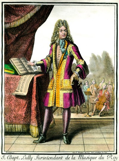 जीन बैप्टिस्ट लुली (जियोवन्नी बतिस्ता लुल्ली) के पैर में पोर्ट्रेट (1632-1687) हेनरी बोनार्ट द्वारा उत्कीर्णन के संगीत के अधीक्षक (1642-1711) द्वारा हेनरी बोनार्ट