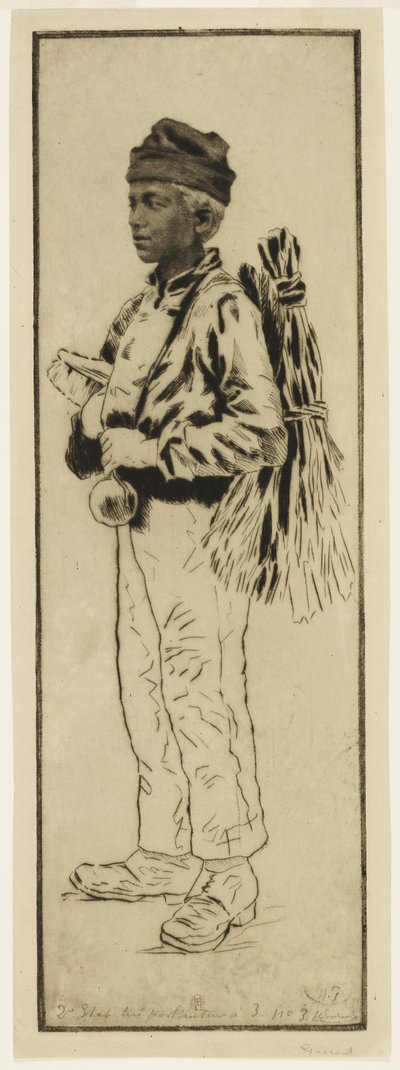 ला रामोनूर (द चिमनी स्वीप), c.1890 (नक़्क़ाशी और ड्राईपॉइंट) द्वारा हेनरी चार्ल्स गुएरार्ड