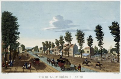 बैरियर डू मेन का दृश्य - "" पेरिस का दृश्य, लगभग 1810: लेस बैरियर्स डे पेरिस "" कौरवोइज़ियर द्वारा द्वारा हेनरी कौरवोइज़ियर-वोइसिन