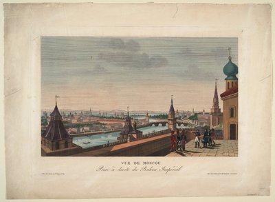 1812 में इम्पीरियल पैलेस की बालकनी से लिया गया मॉस्को का दृश्य द्वारा हेनरी कौरवोइज़ियर-वोइसिन