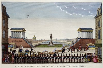 3 मई को उनके राजसी लुई XVIII के दल के मार्ग का दृश्य द्वारा हेनरी कौरवोइज़ियर-वोइसिन