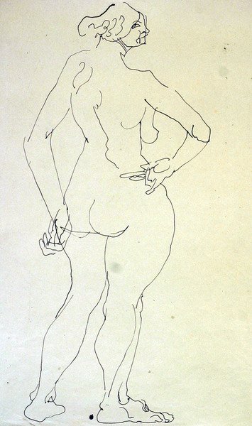 हिप पर हाथ के साथ महिला नग्न द्वारा Henri Gaudier Brzeska