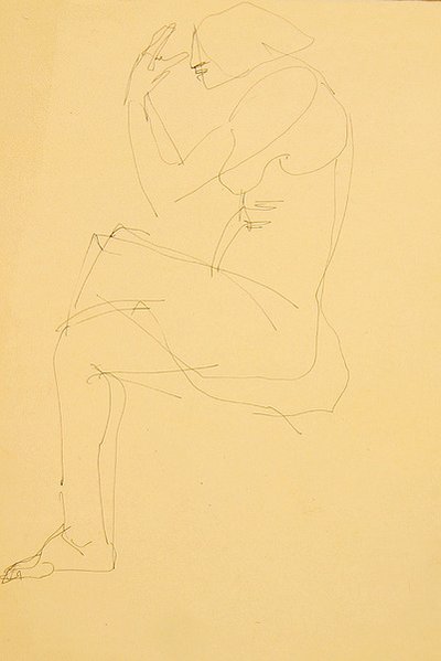 सोफी नंगी, बैठा, टांगों को पार कर गया द्वारा Henri Gaudier Brzeska