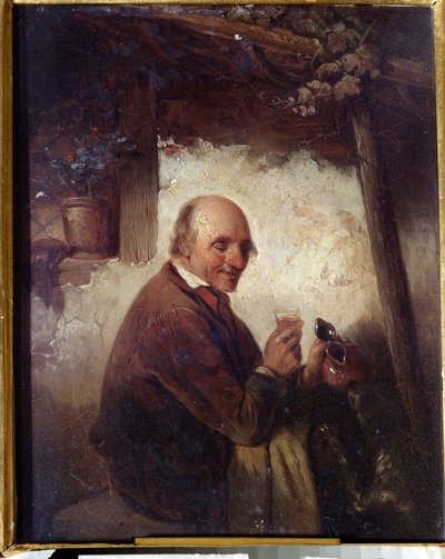 quot;वाइन ग्लास वाला आदमीquot; हेनरी जोसेफ गोमरस कार्पेन्टेरो (1820-1874) द्वारा बनाई गई पेंटिंग, 19वीं सदी, इवान क्राम्सकॉय (या क्राम्सकॉय) रूस के वोरोनिश में ललित कला संग्रहालय। द्वारा हेनरी जोसेफ गोमारस बढ़ई