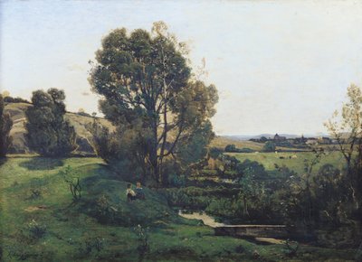 मोनसेल-सुर-सीन से देखें, c.1868 द्वारा हेनरी जोसेफ हार्पनीज