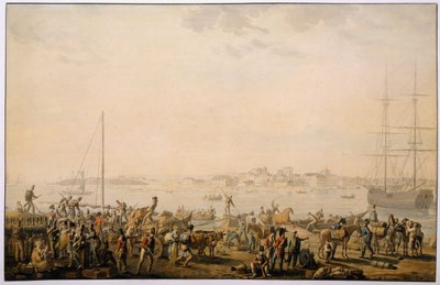 मोंडेगो बे में ब्रिटिश सेना की लैंडिंग, लगभग 1808 द्वारा हेनरी लेवेके